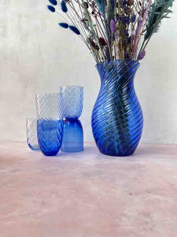 Anna von Lipa swirl vase in royal blue