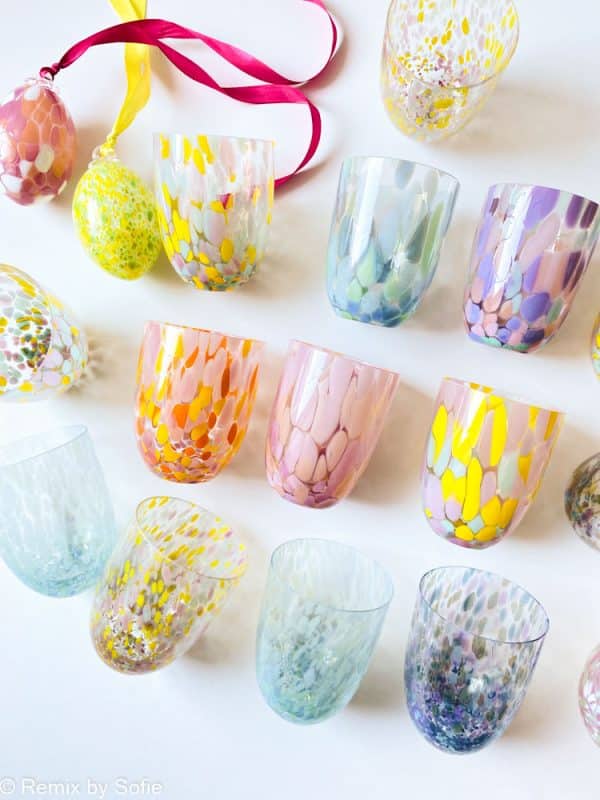 anna von lipa, anna von lipa glass, anna von lipa retailer, remix by sofie, mix 6 match gla, swirl glass, wave glass, hedgehog glass, harlequin glass, bamboo glass, colorful glass, splash glass, confetti glass