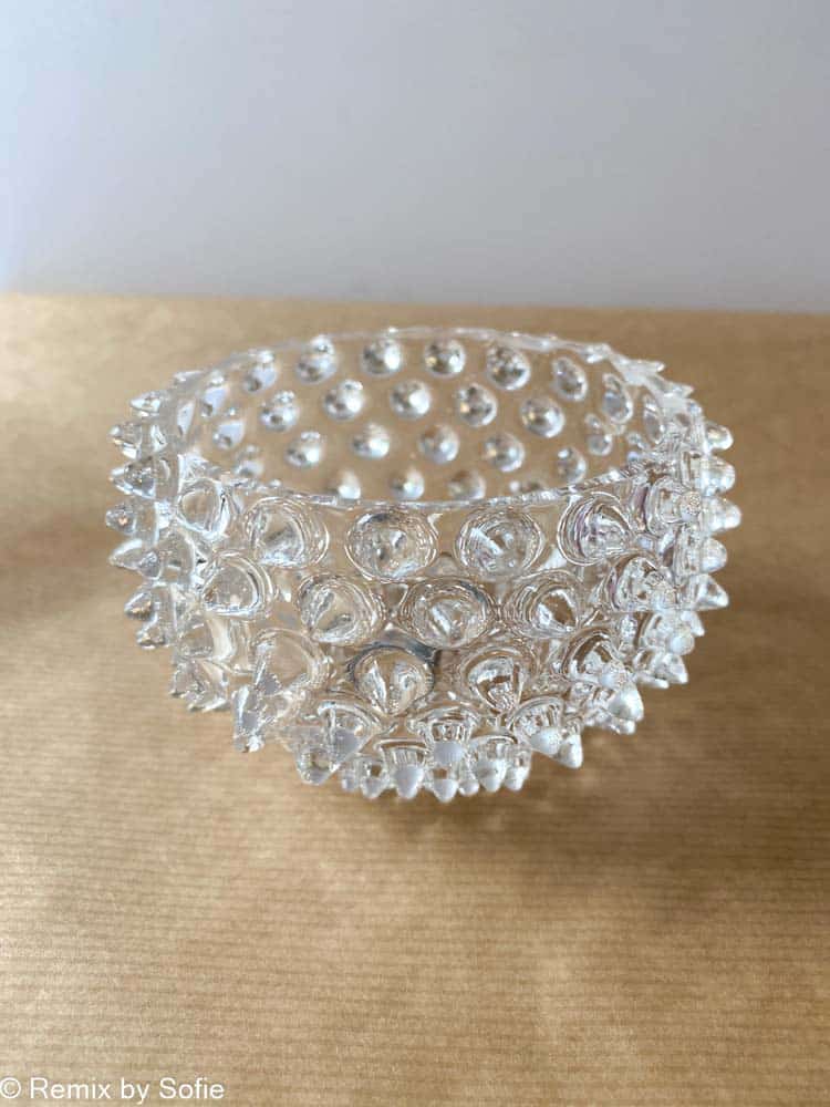 remix by Sofia, tapas bowl, glass bowl, small glass bowl, hedgehog slide, hobnail glass, handblown glass.