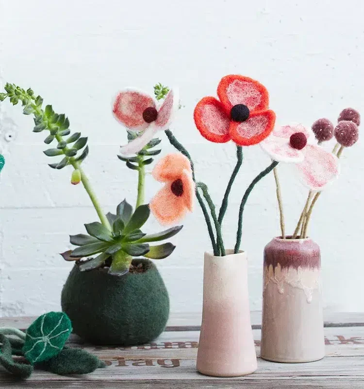 remix by sofie, aveva, felt, felt ornaments, Easter ornaments, organic wool, new zealand, endless flower, felt flowers, felt flowers.
