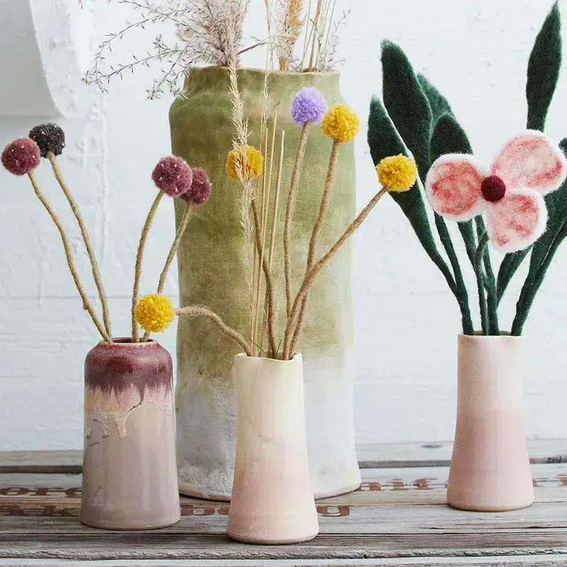remix by sofie, aveva, felt, felt ornaments, Easter ornaments, organic wool, new zealand, endless flower, felt flowers, felt flowers.