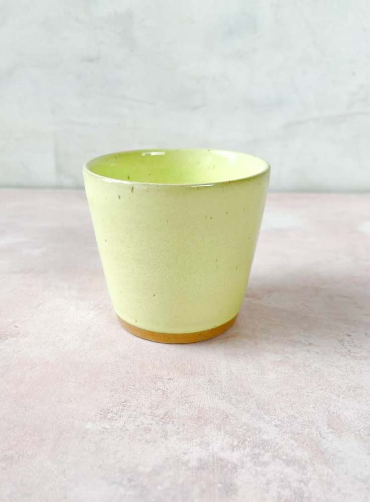 ceramic cup without handle - island cup Bornholm ceramic factory lemonade