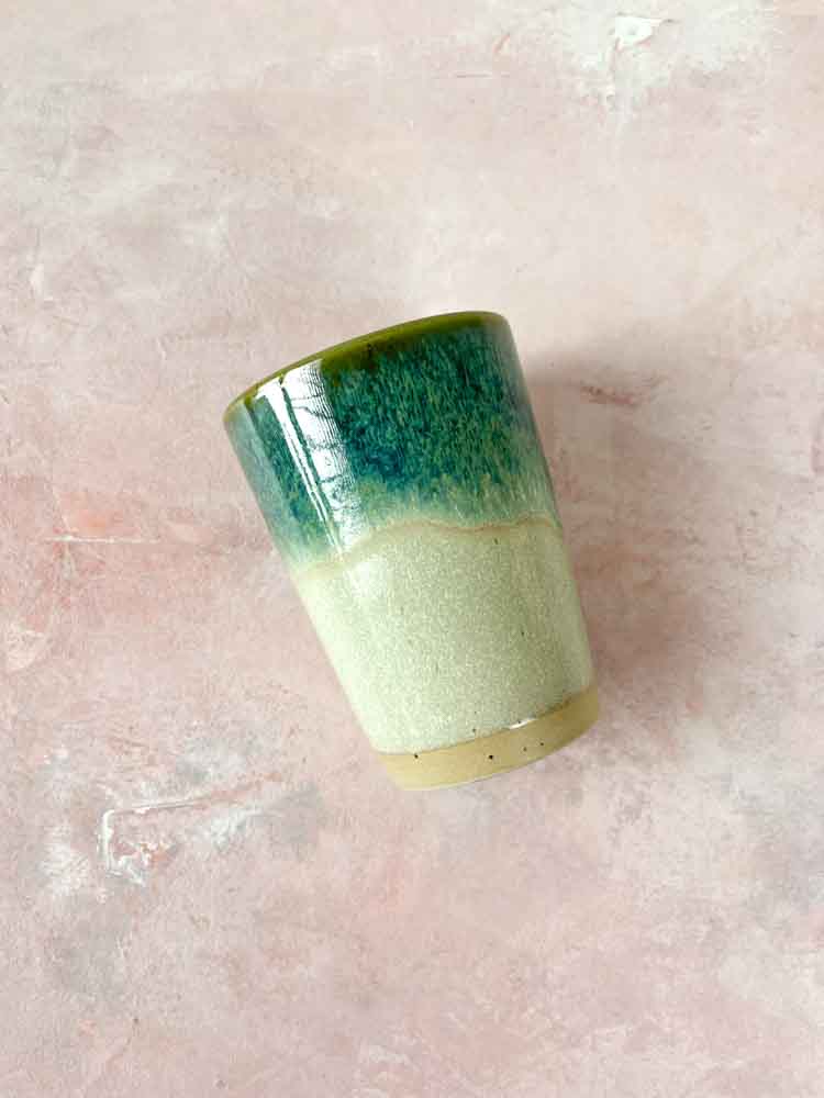 ceramic cup without handle - tall ø-cup bornholms ceramic factory green sleeves