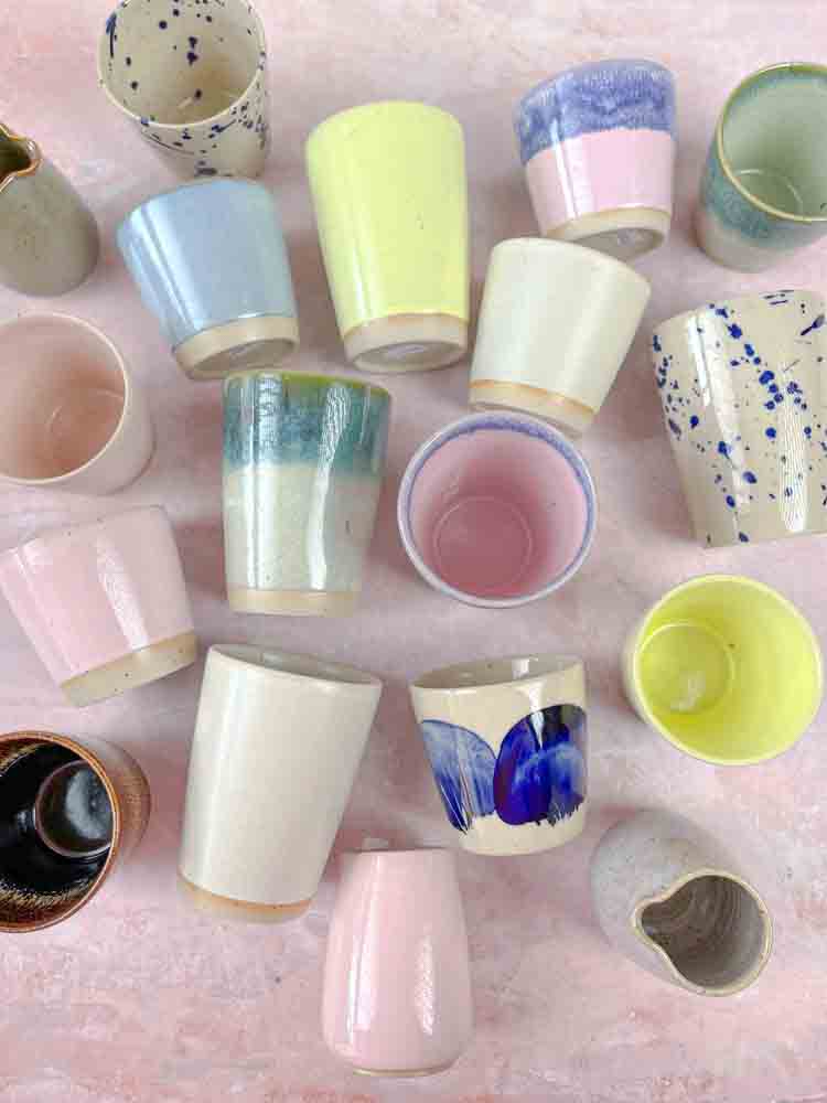 ceramic cup without handle - island cup Bornholm ceramic factory
