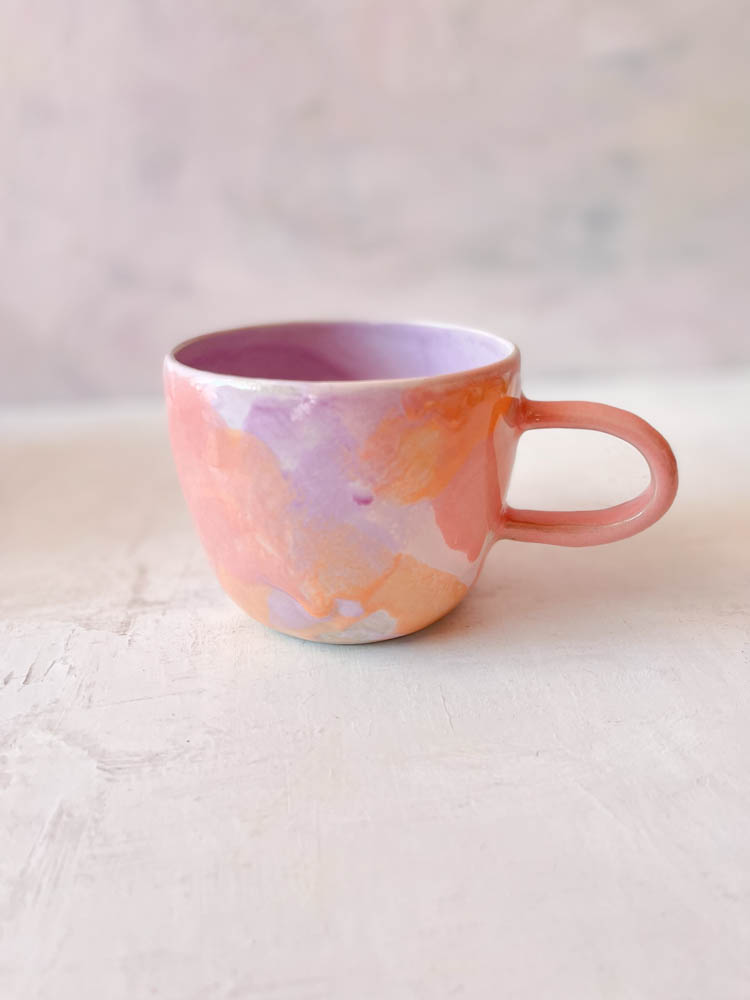 ceramic cups with handles, handmade ceramic cups, large selection of cups, clay cups by tina marie, remixes by Sophie, mugs, cups.