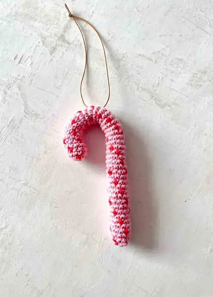Christmas decorations - handmade crochet candy stick in cotton