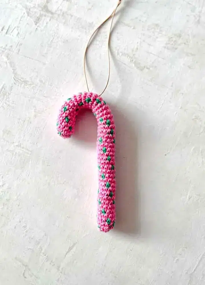 Christmas decorations - handmade crochet candy stick in cotton