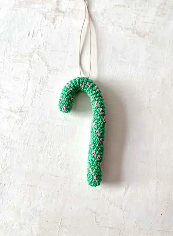 Christmas decorations - handmade crochet candy stick in cotton