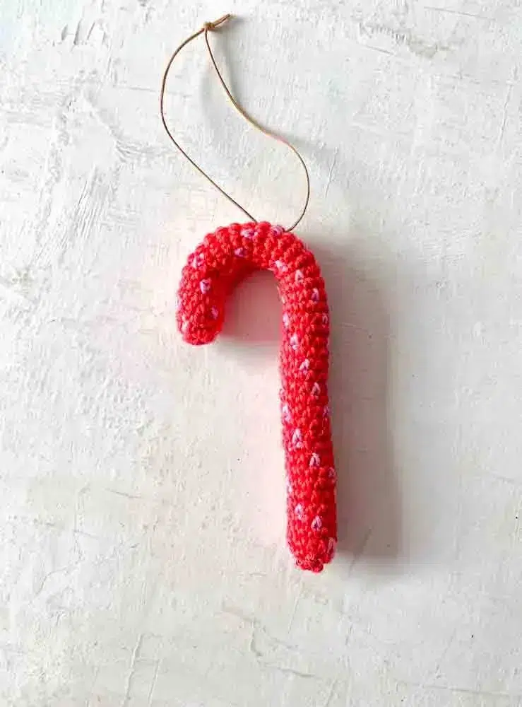 Christmas decorations - handmade crochet candy stick in cotton