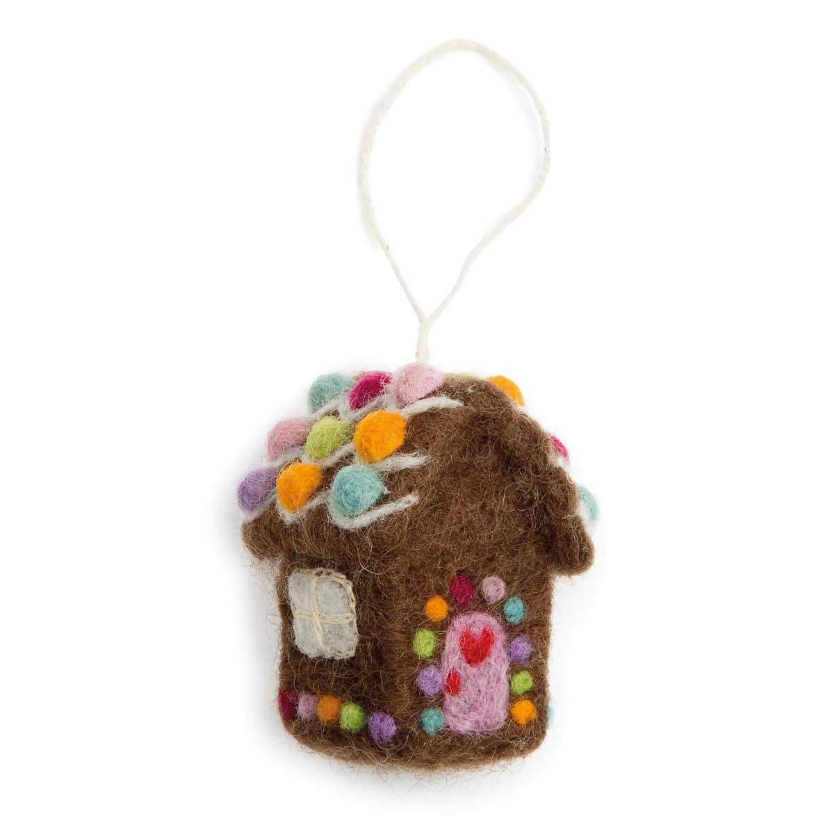 gingerbread house, gingerbread house, , one pot & sif, one pot & sif, felt Christmas decorations, Christmas ornaments in felt, felt from Nepal.