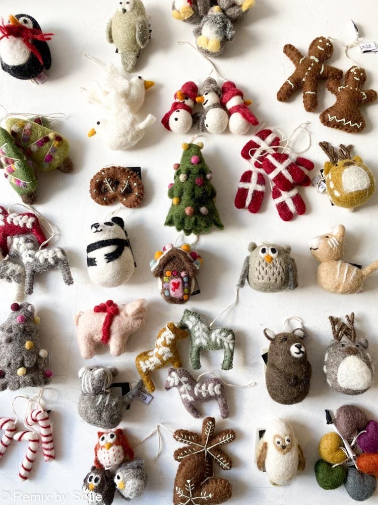 Christmas decorations in wool