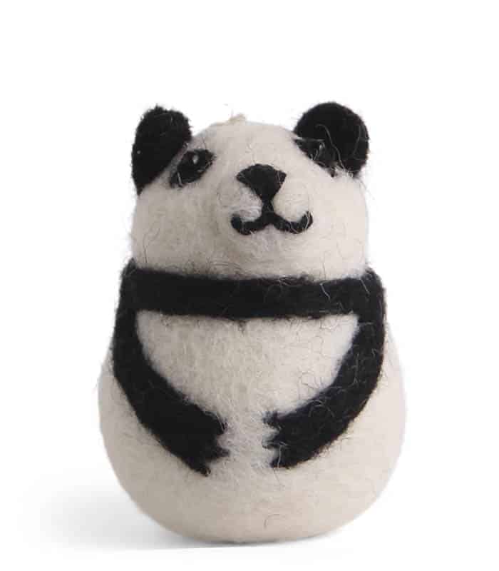 felted Christmas gifts, Christmas tree ornaments, Christmas tree ornaments, panda, panda bear, panda for the tree.