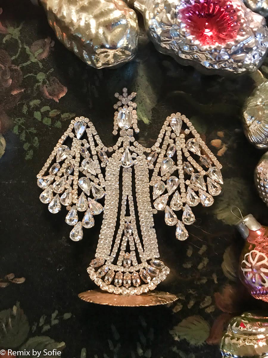 angel in rhinestone, rhinestone angel, christmas tree in rhinestone, rhinestone christmas tree, vintage christmas tree, czech christmas trees, czech christmastree, christmas ornaments