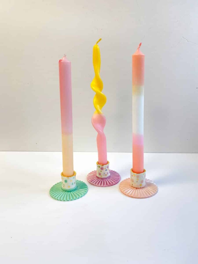 candlestick, candlestick with gold, gallery petz, porcelain candlestick