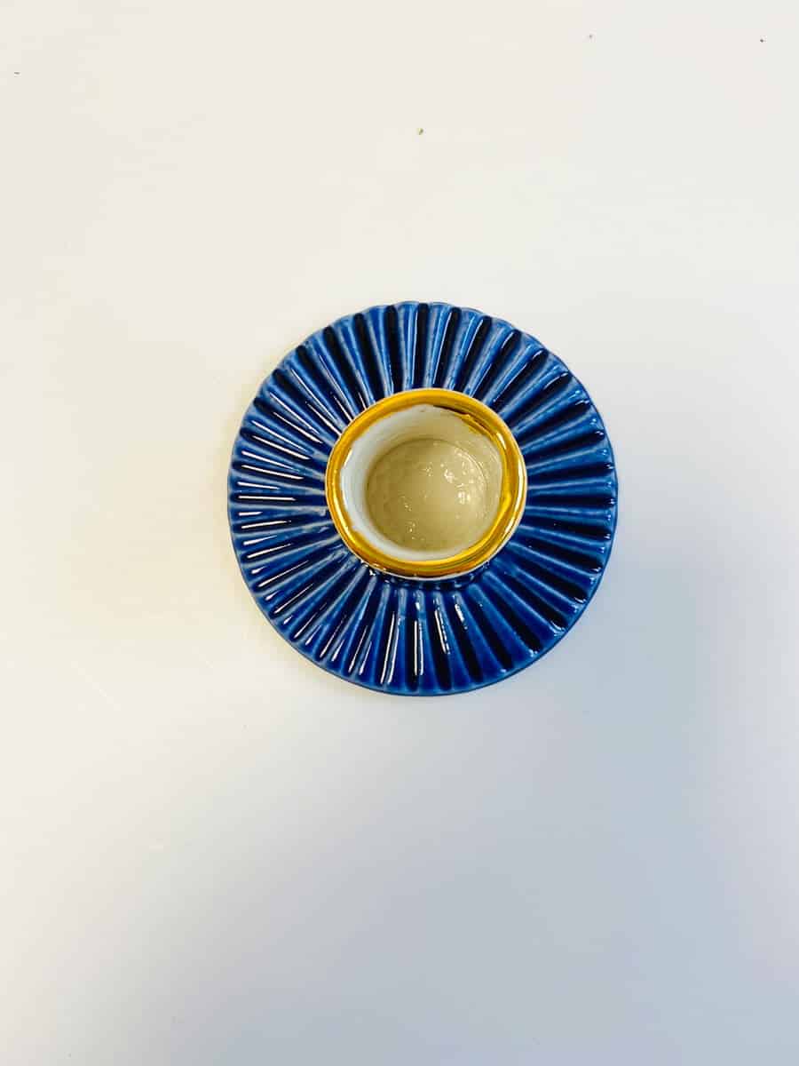 candlestick, candlestick with gold, gallery petz, porcelain candlestick