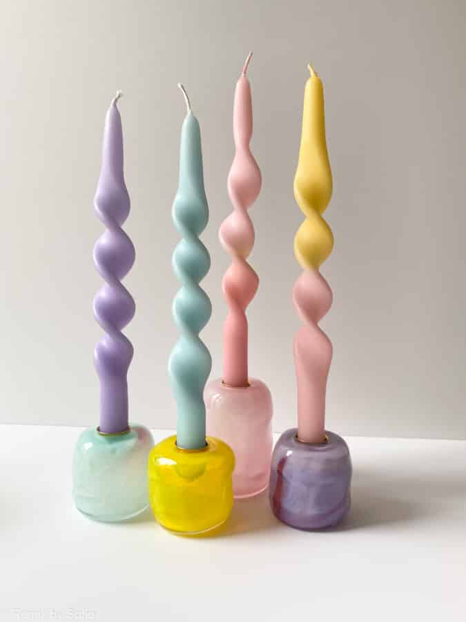 candlestick, tidal candlestick, candlesticks, mouth blown candlesticks. opal glass, opaline, glass blow candlestick, glass blow, mouth blown glass, mouth blown candlesticks, glass blow candlesticks, drill cover, candlesticks, round candlestick, pink candlestick, yellow candlestick, purple, Candlestick