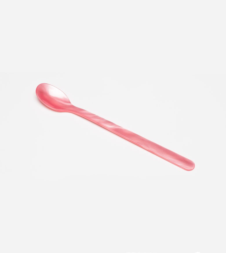 remix by Sofia, spoon, long drink spoon, long drink, cutlery, acrylic glass, latte spoon, cafe latte, pink, pink spoon, home sohne.