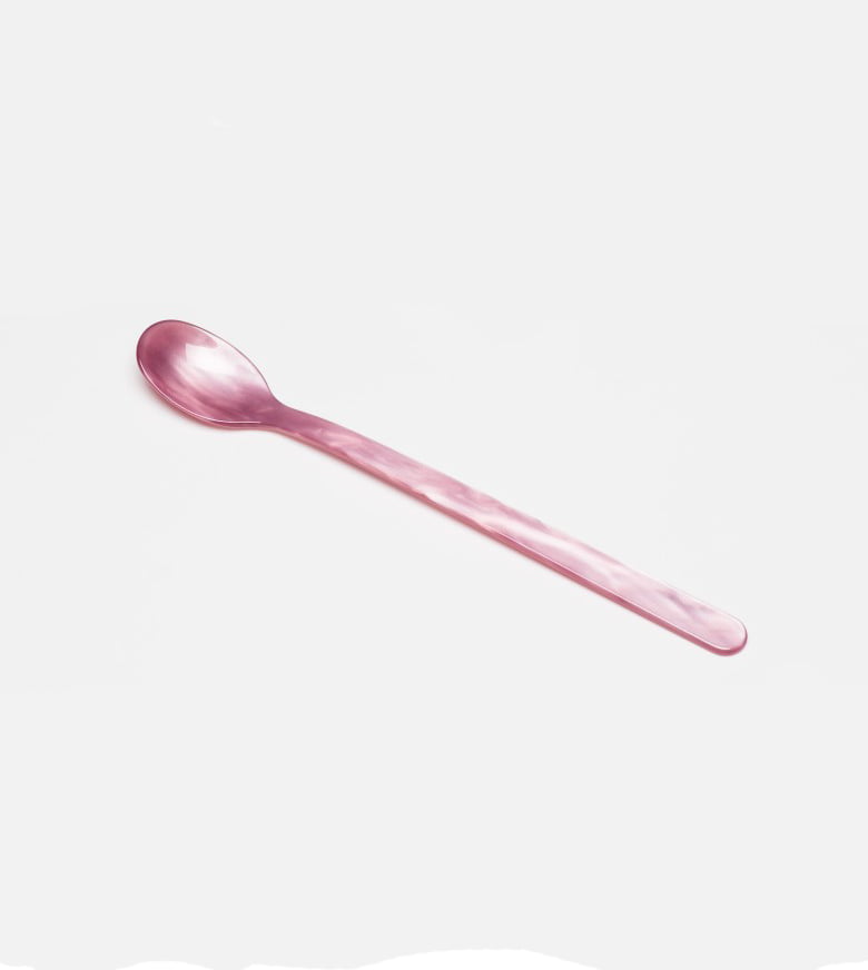 remix by sofie, spoon, long drink spoon, long drink, cutlery, acrylic glass, latte spoon, cafe latte, old pink, home söhne, pink spoon,