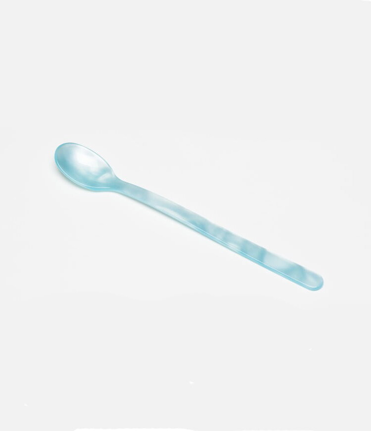 remix by Sophie, spoon, long drink spoon, long drink, cutlery, acrylic glass, latte spoon, cafe latte, blue spoon, home söhne