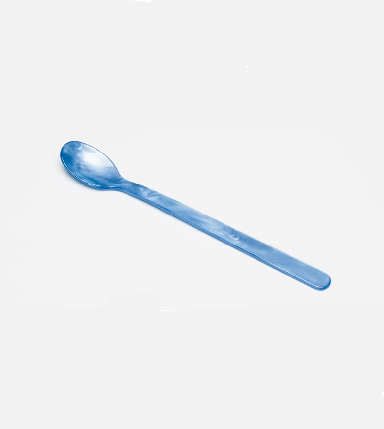 remix by sofie, spoon, long drink spoon, long drink, cutlery, acrylic glass, blue, blue spoon, home söhne