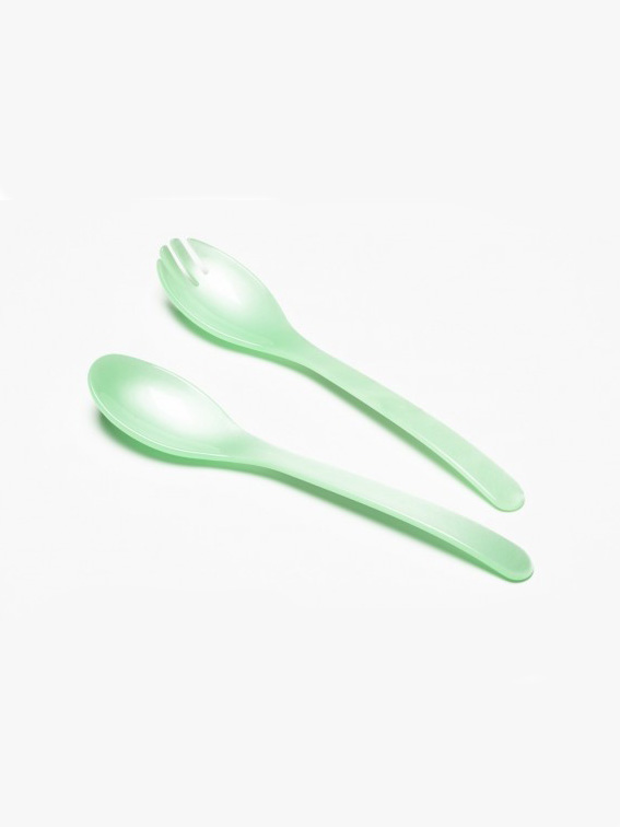 remix by sofie, salad cutlery, colored salad cutlery, colored cutlery, retro cutlery light green.
