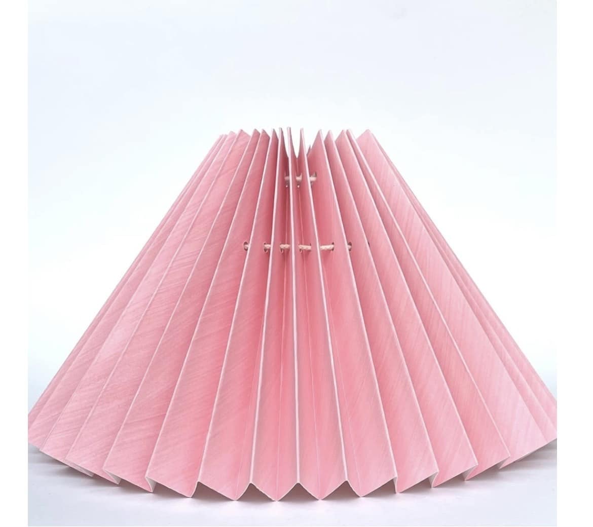 handmade display, pink lampshade,
