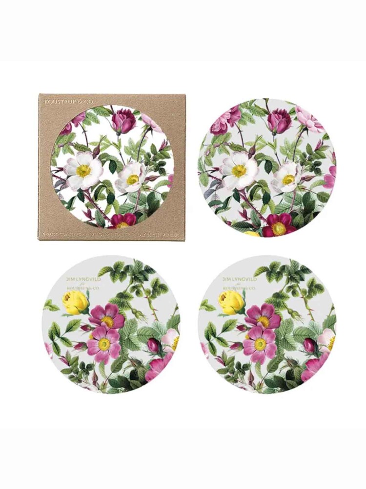 koustrup & coasters with flowers