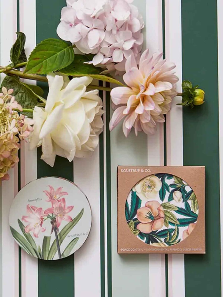 koustrup & coasters with flowers
