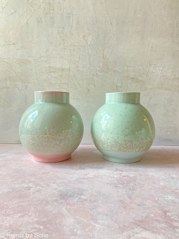 lena pedersen ceramics, ceramic vase, ceramic flowerpot, vase in ceramics, vase in porcelains, vase in dyestuffs, crystal glaze, vase in dark clay, remix by sofie