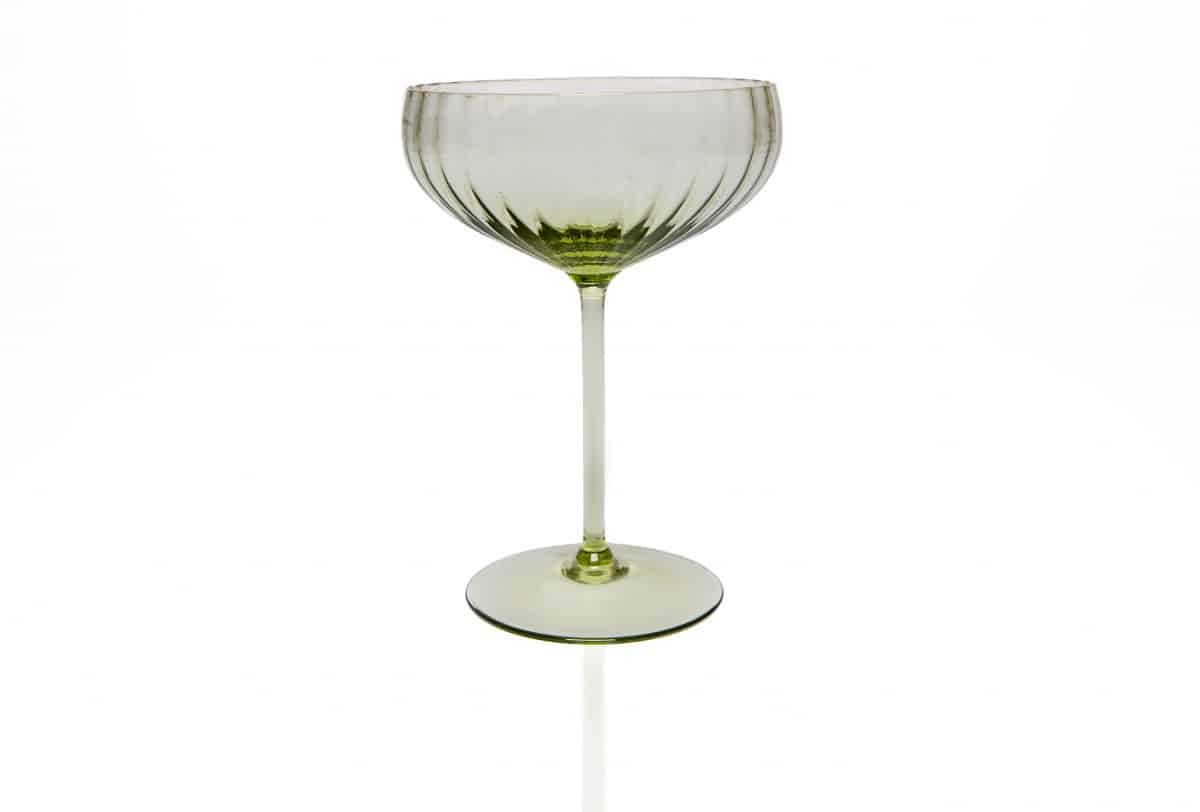 Anna von Lipa champagne glass in olive green
