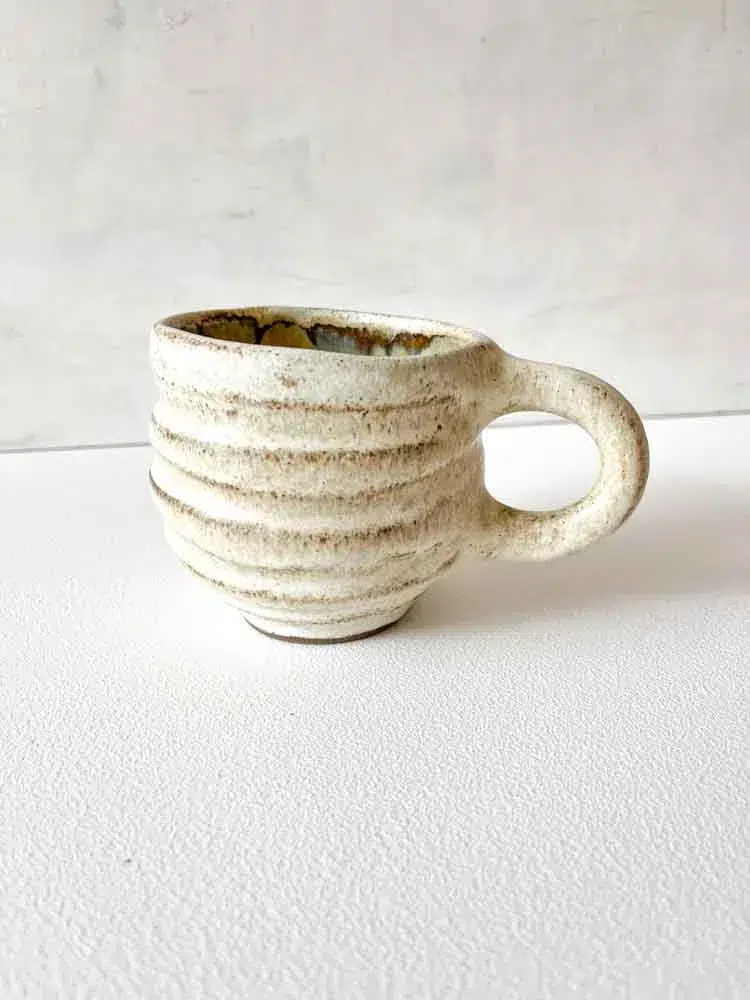 ceramic cup, ceramic cups, ceramic mug, cup with handle, cup without handle, espresso cup, cortado cup, cup, cups, remix by sofie,Hygge cup wide grooves light yellow, cup in light yellow, ceramic cup, ceramic cups, yellow cup, remix by sofie, mia lindbirk