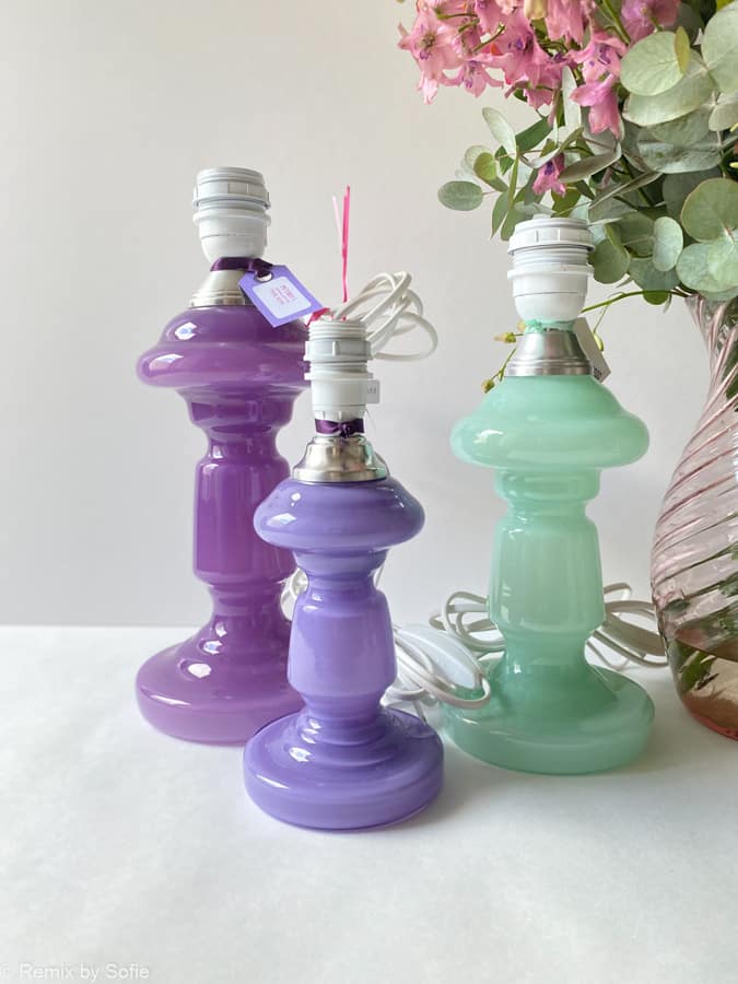 pink rose lamp, table lamp, opal lamp, opal glass lamp. interior design, remix by Sofia.