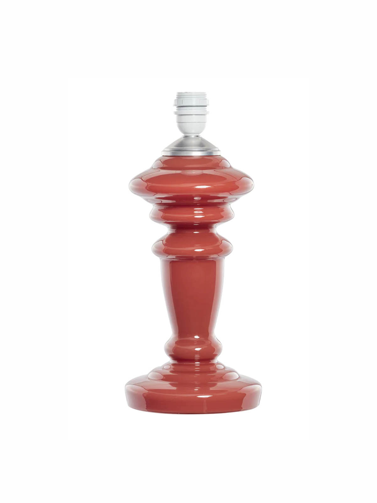 table lamp in mouth blown glass with olives in red - pink rose lamps