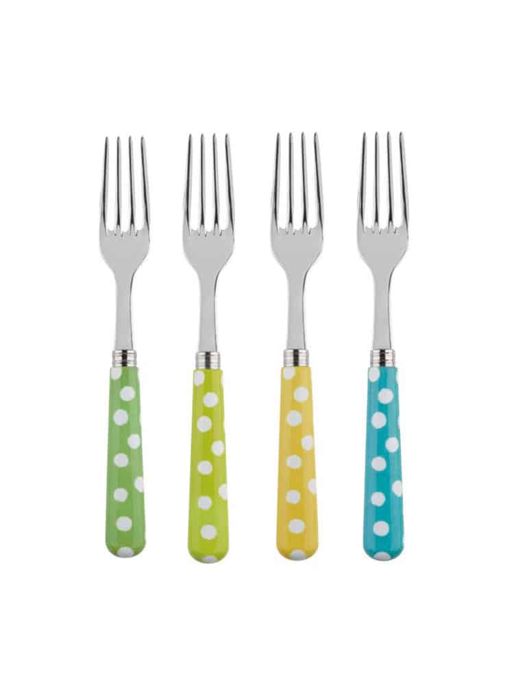 remix by sofie, cutlery, pop, pop cutlery, French cutlery, forks, colored cutlery, French design, dotted cutlery,