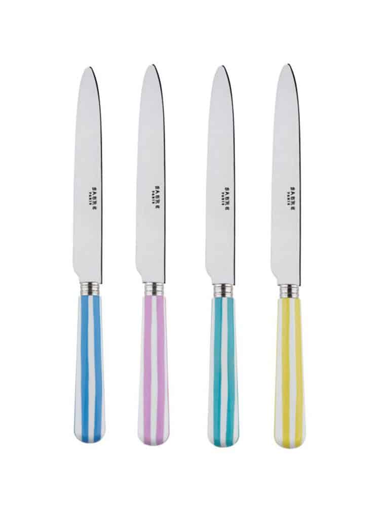 remix by sofie, sabre, sabre paris, french cutlery, cutlery, pop, pop cutlery, french cutlery, knives, colored cutlery, french design, striped cutlery, striped knife, striped knives
