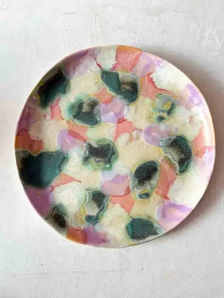 ceramic plate in cubes