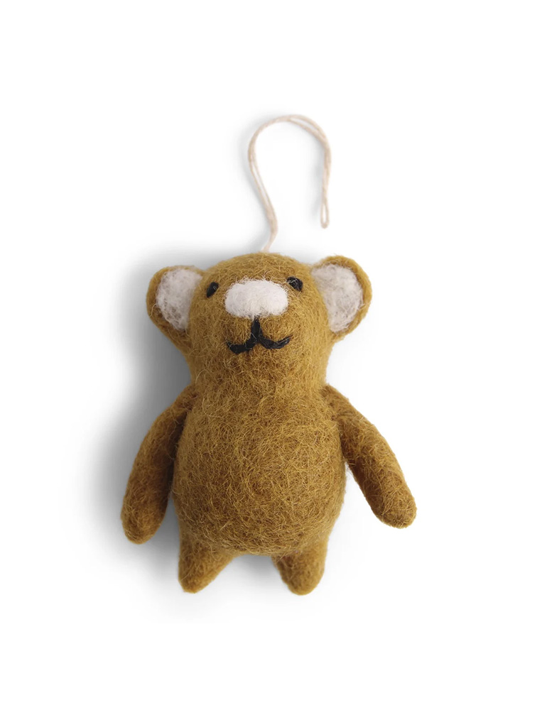 Fairtrade Felt woolen ornament from Gry & Sif, teddy