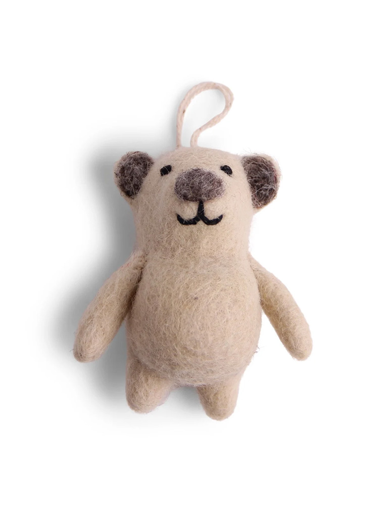 Fairtrade Felt woolen ornaments from Gry & Sif - teddy