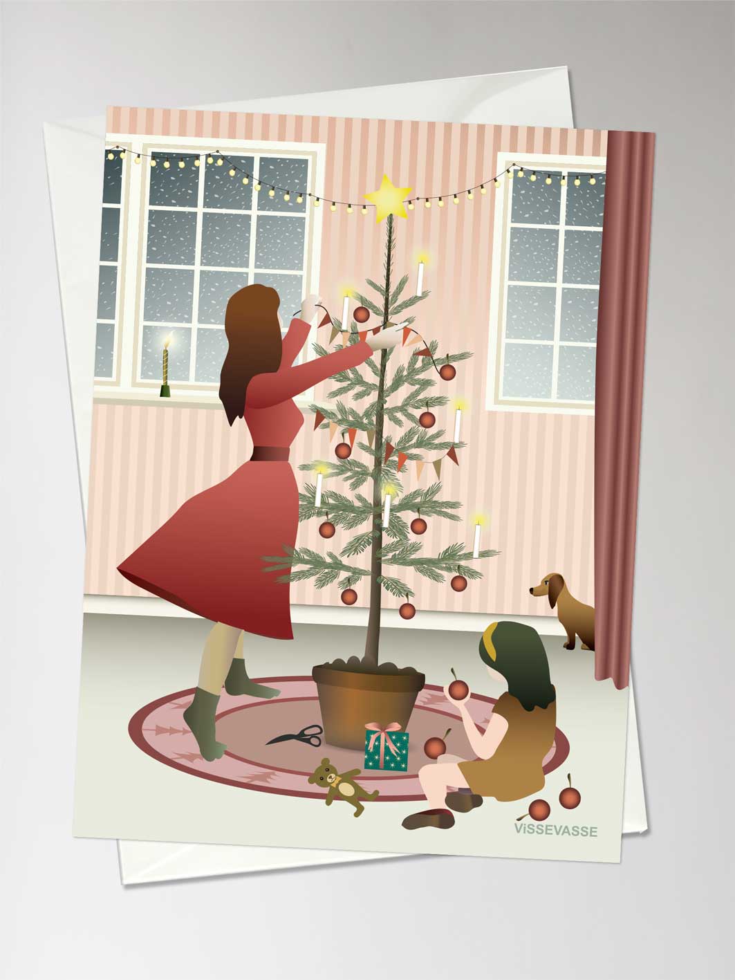 Christmas cards with envelopes of some sharps