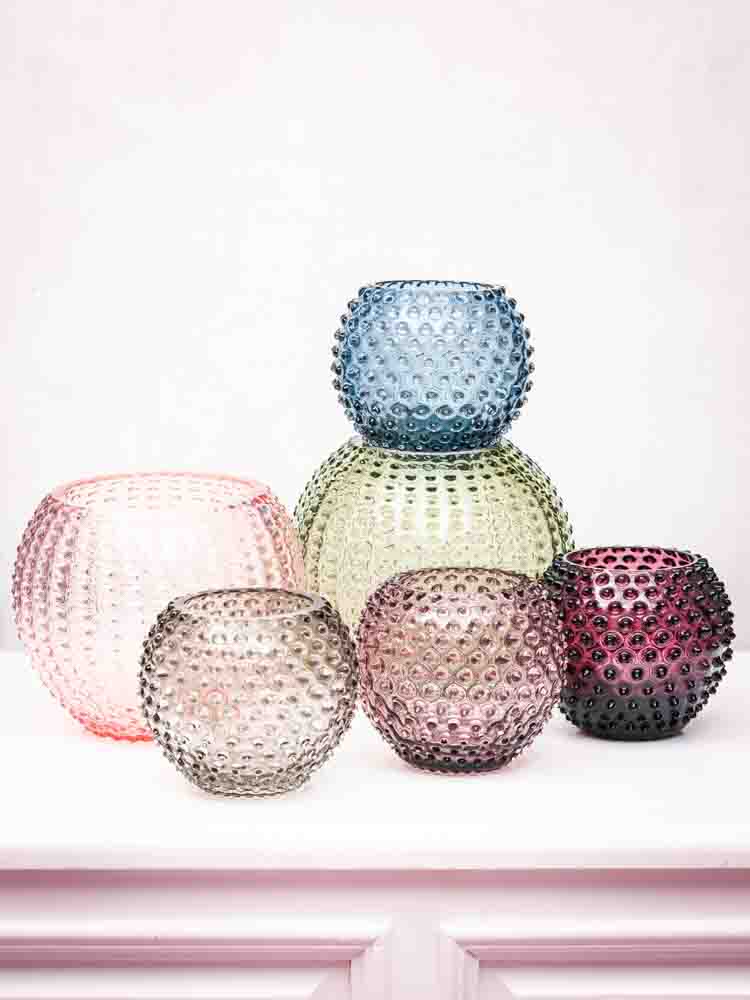 porcupine vase, anna von lipa, porcupine glass vase, ball vase, large round vase, mouth blown glass.