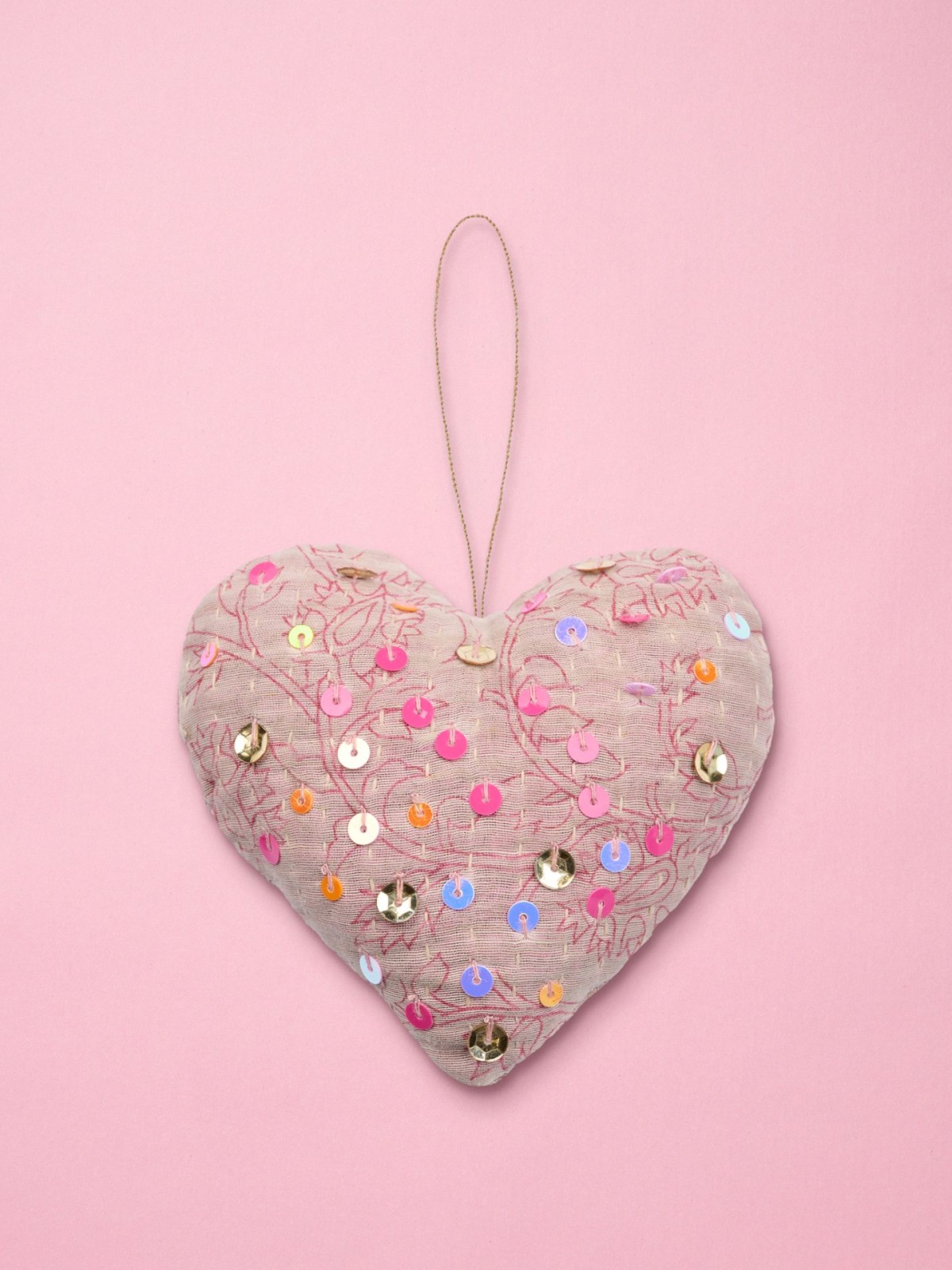 Christmas tree ornaments from sissel edelbo - heart in kantha