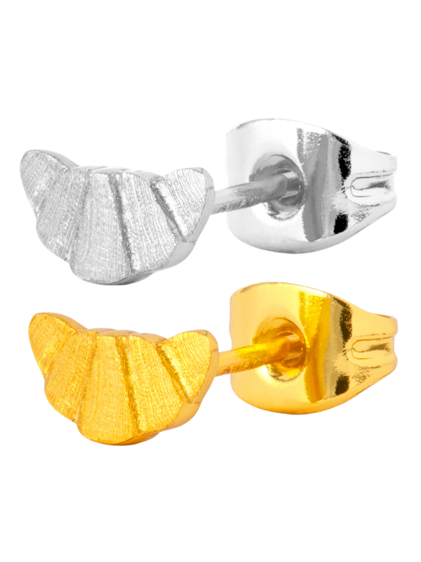 Croissant earring in gold plated brass
