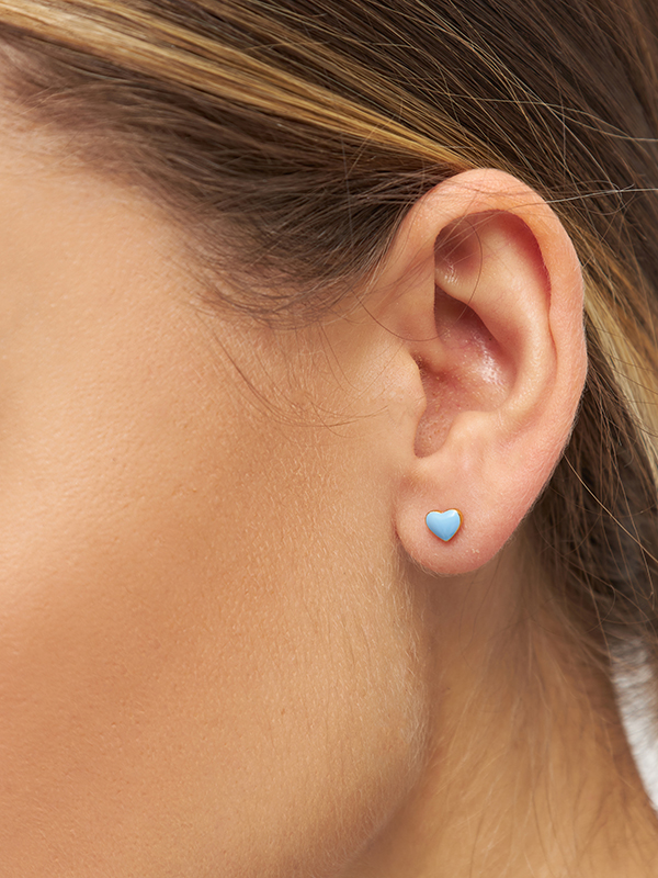 LULU COPENHAGEN, jewelry, earrings, earrings, gold blue heart, remix by Sofia