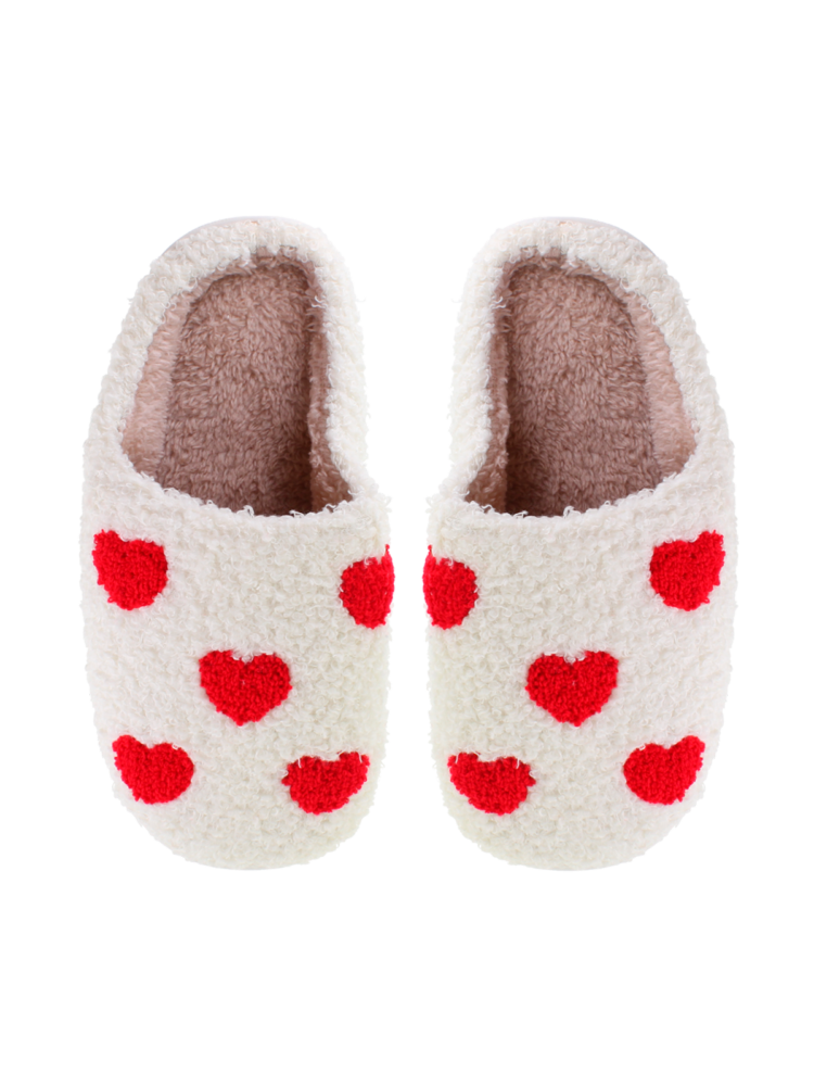 shoes white with small red hearts