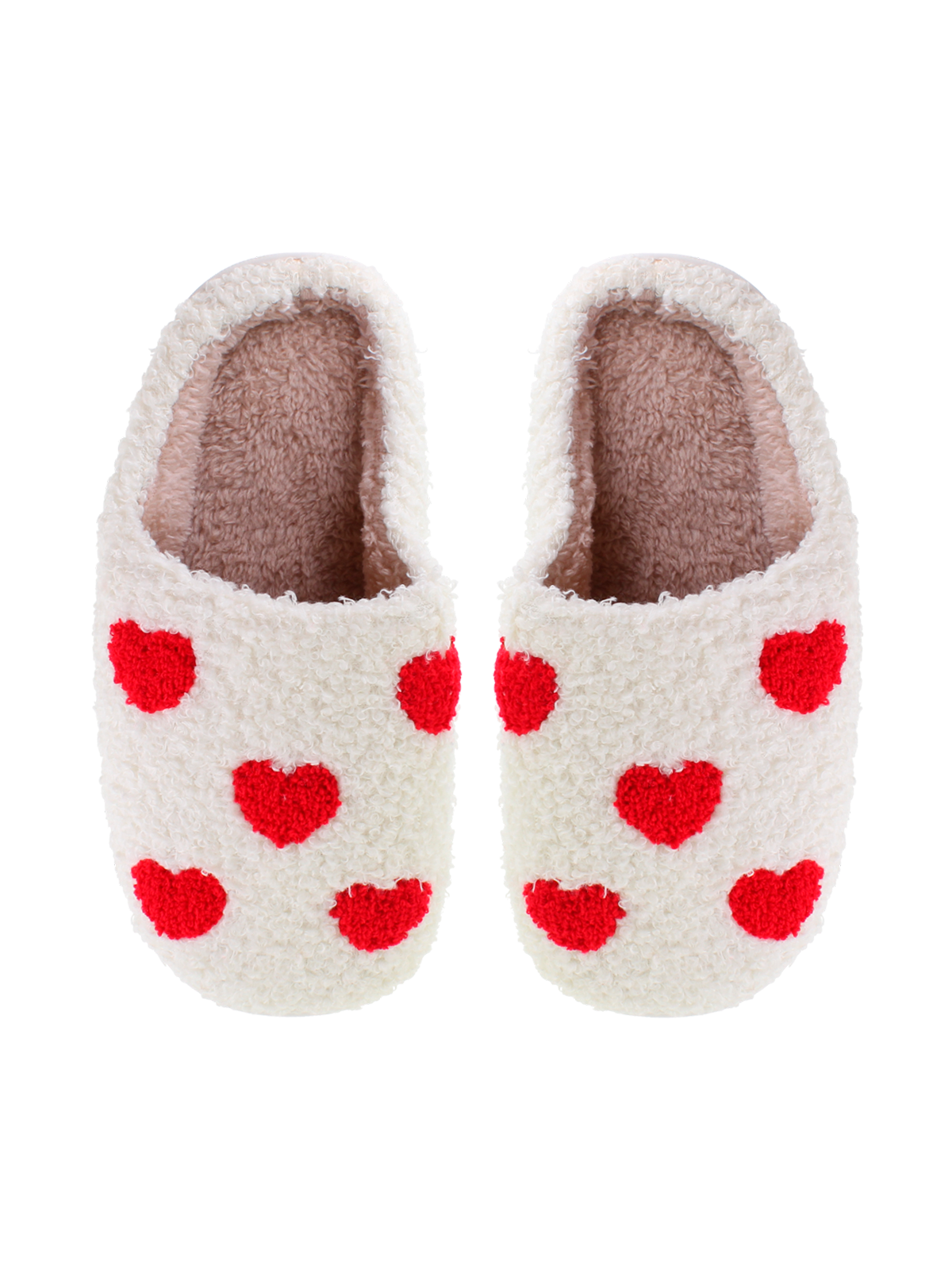 shoes white with small red hearts