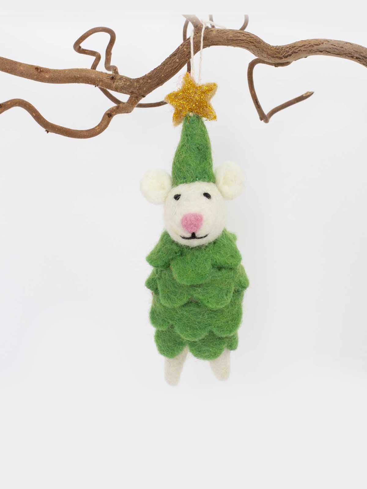 Christmas decorations mouse in felt from Afroart