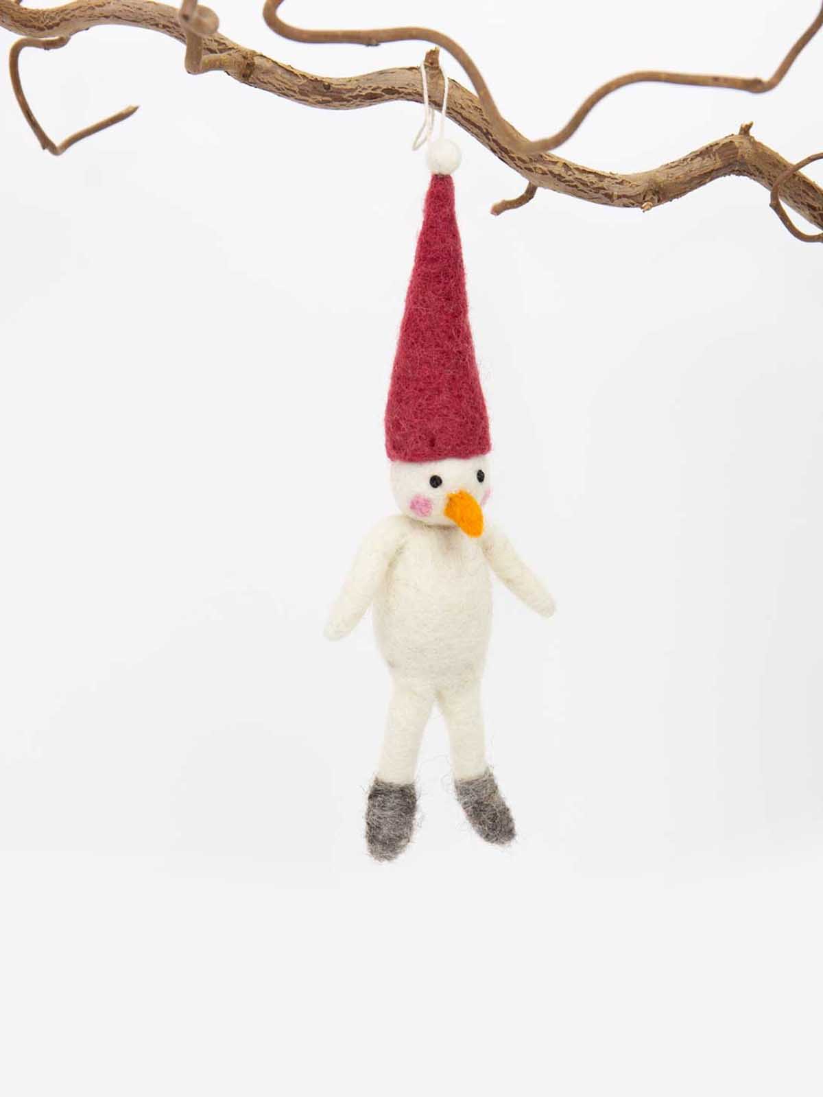 Snowman in felt wool