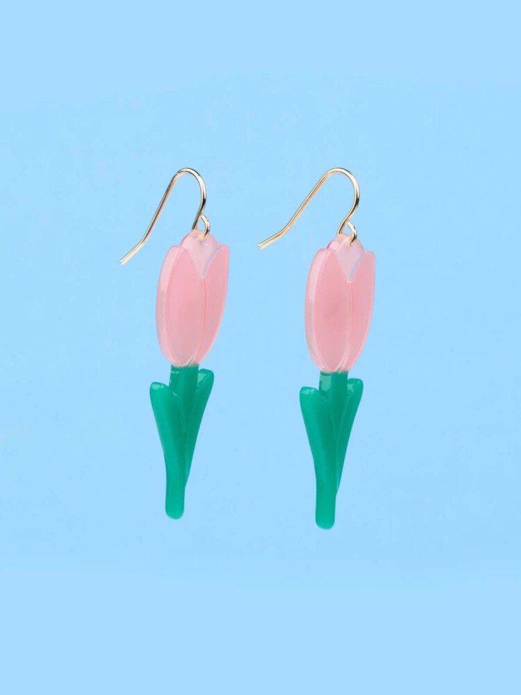 Earrings tulips in pink