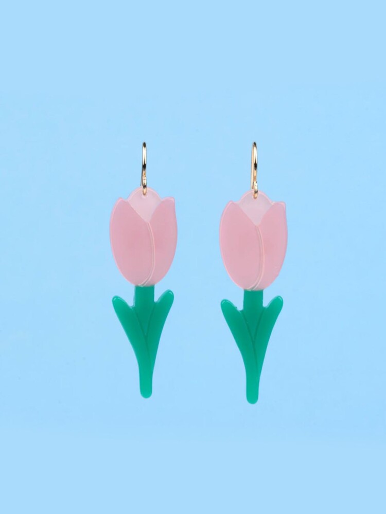 Earrings tulips in pink