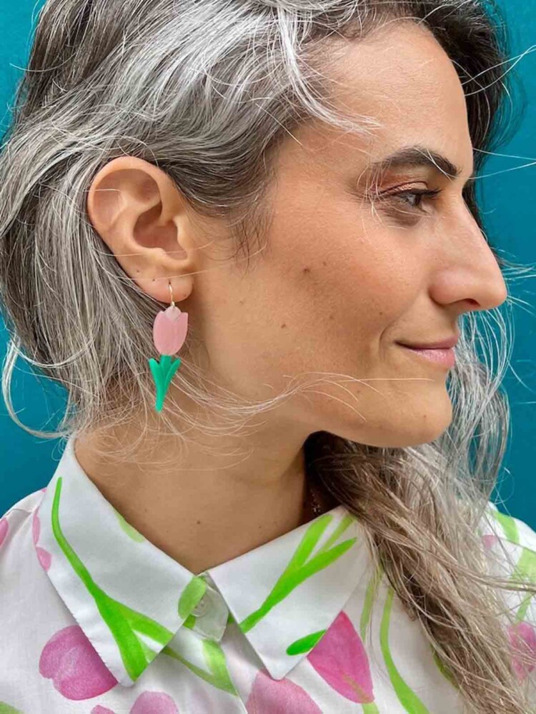Earrings tulips in pink